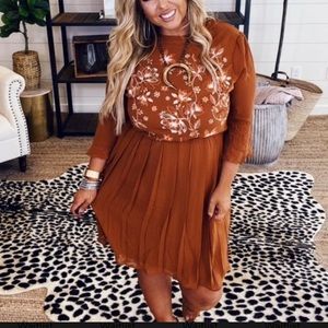 Savannah Jane embroidered 3/4 sleeve dress NWT 2X